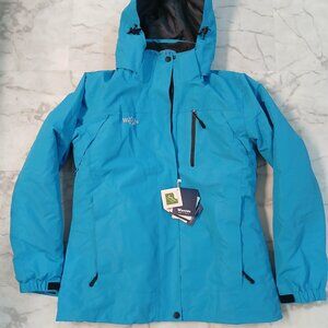 Wantdo Three-in-one Waterproof Ski Jacket Ladies Medium, Blue, not teal